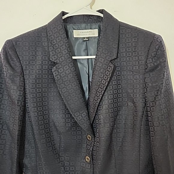 Tahari Arthur S. Levine Blazer Womens Size 10 Blue 3 Button Business Career - Picture 3 of 9